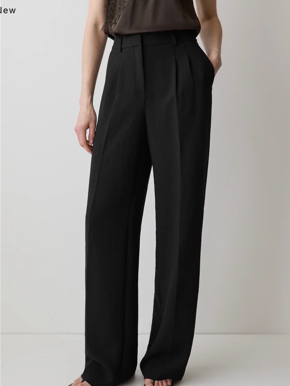 RW&CO. Black High-Waist Wide-Leg Trousers